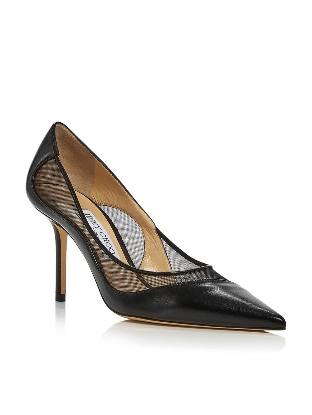Jimmy Choo Love 85 Leather Mesh Pointed-Toe Pumps Size 43 NEW in Box +2Dust Bags